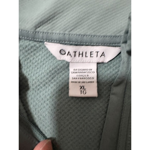 Athleta Whistler Quarter Zip Thumbhole Pullover Women's XL Green Athletic Top - Picture 7 of 9